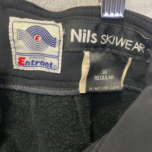 Vintage Nils Skiwear Snow Pants Womens Size 10 Stretch Ski Snow Black Zip Ankle - Picture 3 of 16